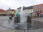 Inowrocław / Hohensalza, Brunnen und Gebude am Rynek Platz (12.06.2021)