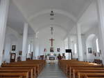 Ostrow Mazowiecka, Innenraum der Pfarrkirche zur gttlichen Vorsehung (05.08.2021)