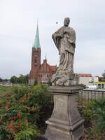 Legnica / Liegnitz, Johannes Nepomuk Statue an der Wroclawska Straße (15.09.2021)