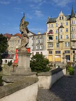 Klodzko / Glatz, Skulptur an der Brcke Gotycki na Mlynowce (12.09.2021)