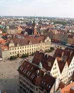 Breslau (Wroclaw), Blick auf das Zentrum, 11.08.2004  