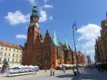 Im Sommer 2012 am Ring (Rynek) in Breslau (Wroclaw) an der Rckseite des Rathauses.