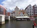 Gdansk / Danzig, Huser auf der Speicherinsel an der Chmielna Strae (02.08.2021)