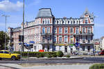 Haus am Rondo Solidarności (bis 1945 Am Bahntor) in Słupsk (Stolp) in Hinterpommern.