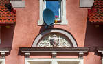 Detailaufnahme von einem Haus aus der deutschen Grnderzeit in der Ulica Zwycięstwa (bis 1945 Kaiserstrae) in Lębork (Lauenburg in Pommern).