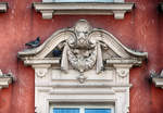 Detailaufnahme vom Haus am Plac Pokujo (bis 1945 Marktplatz) in Lębork (Lauenburg in Pommern).