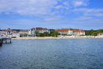 Blick von der Mole in Zoppot / Sopot aufs Kurhaus, Sheraton und Grand Hotel.