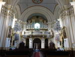 Bielsko-Biala, Orgelempore in der Pfarrkirche der Gttlichen Vorsehung (05.09.2020)