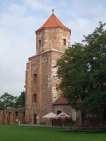 Toszek / Tost, Burgturm der Burg, erbaut ab 1433 (13.09.2021)