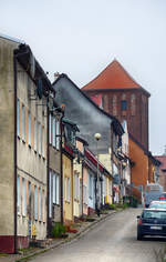 Häuser an der Ulica Wenedów in der Innenstadt von  Darłowo (Rügenwalde).