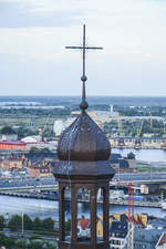 Kreuzturm auf dem Dach der Jakobikirche (Katedra Świętego Jakub) in Stettin / Szczecin.