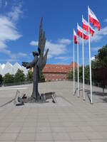 Szczecin / Stettin, Denkmal am Plac Solidarnosci (31.07.2021)