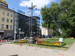 Szczecin / Stettin, Huser am Prsident Lech Kazynski Platz (31.07.2021)