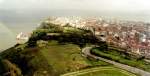 ALMADA, Gemeindeteil Pragal (Concelho de Almada), 25.01.2001, Blick vom Cristo Rei auf den Gemeindeteil Cacilhas (Foto eingescannt)