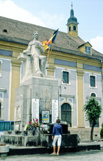 Das alte Gheorghe-Lazăr-Denkmal in Sibiu (Hermannstadt).