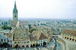 Oberstadt, Kleiner Ring und die Evangelische Stadtpfarrkirche in Sibiu (Hermannstadt).