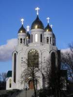 Kirche auf dem Siegesplatz in Kaliningrad, Калининград Площадь