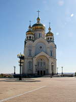 Kathedrale in Chabarowsk der Regionshauptstadt in Russland  am Amur am 22.