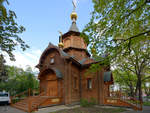 Eine hlzerne Kapelle Anfang Mai 2016 in Moskau.
