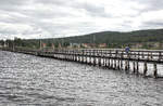 Die Lngbrygga (lange Brcke) in Rttvik (Dalarna - Schweden) ist 628 Meter lang.