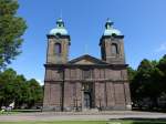 Landskrona, Sofia Albertina Kirche, erbaut von 1754 bis 1788 durch Carl Harleman, im Nordturm befindet sich ein Glockenspiel mit 43 Glocken (20.06.2015)