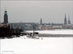 Ein grauer Mrztag in Stockholm mit Blick nach der Altstadt Gamla stan - 14.03.2006  