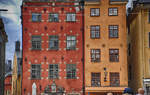 Giebelhuser am Stortorget (Groer Markt) in der Altstadt Gala Stan in Stockholm.