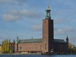 Das Rathaus der schwedischen Hauptstadt Stockholm.