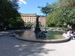 Stockholm, Brunnen Tors Fiske am Mariatorget im Stadtteil Sdermalm (04.06.2018)