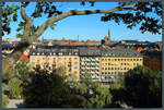 Vom Hgel Observatoriekullen, auf dessen Gipfel eine Sternwarte steht, hat man einen weiten Blick ber den Stadtteil Vasastaden.