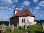 Kirche in Lugns bei Mariestad, erbaut ab 1100 am Lugnsberget, Wandmalereien von 1400 (16.06.2015)