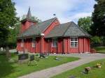 Hverud, Holzkirche in Skallerud, erbaut von 1676 bis 1679 (19.06.2015)