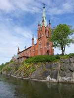 Trollhttan, neugotische Kirche, erbaut bis 1862 durch Architekt Adolf Wilhelm Edelswrd (19.06.2015)