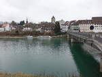 Ausblick ber den Rhein auf die Altstadt von Kaiserstuhl (30.12.2018)