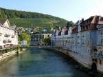 Baden, Blick von der Schiefen Brcke auf den Stadtteil Ennetbaden, Sept.2015