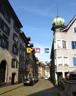 Laufenburg, Blick vom Marktplatz in die Marktgasse, Juli 2015