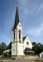 Rheinfelden AG, die evangelisch-reformierte Kirche, der neugotische Bau wurde 1894-95 erstellt, Mai 2017