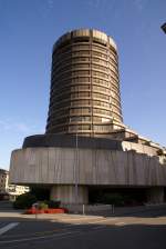 Beim Bahnhof SBB steht das Hochhaus der Bank fr internationalen Zahlungsausgleich BIZ.