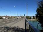 Basel, Blick ber die Wettsteinbrcke in Richtung Kleinbasel, April 2015