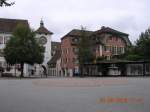 Obertor von der Vorstadt.Links des Gemeindehaus