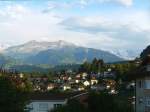 Die Stadt Spiez vor der Kulisse der Berge fotografiert am 28.07.08.