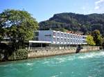 Thun, Hotel Freienhof, Anbau mit Blick auf die Aare - 30.08.2011