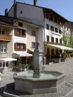 Greyerz, Marktbrunnen an der Marktgasse (28.05.2012)