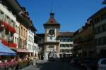 Die Hauptgasse mit dem Bernertor in Murten; 21.09.2012