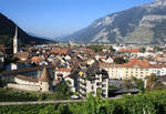 Rckblick auf Chur zu Beginn des Aufstiegs nach Arosa am 28.09.2011.