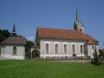 Meierskappel, Dorfkirche Zu unserer Lieben Frau, erbaut 1684, Turm von 1440   (11.08.2012)