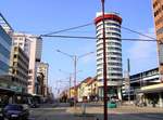 La Chaux-de-Fonds, Aussichtsturm Espacit, mit Restaurant hoch ber der Stadt.