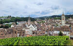 Altstadt-Blick ber Schaffhausen (CH) von der Festung Munot, u.a.