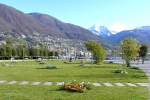 Locarno - Uferpromenade zwischen neuen Bootshafen und Bade/Sportzentrum am 07.04.2008