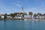 ROMANSHORN, 04.05.2023, Blick vom Bodensee auf den Ort